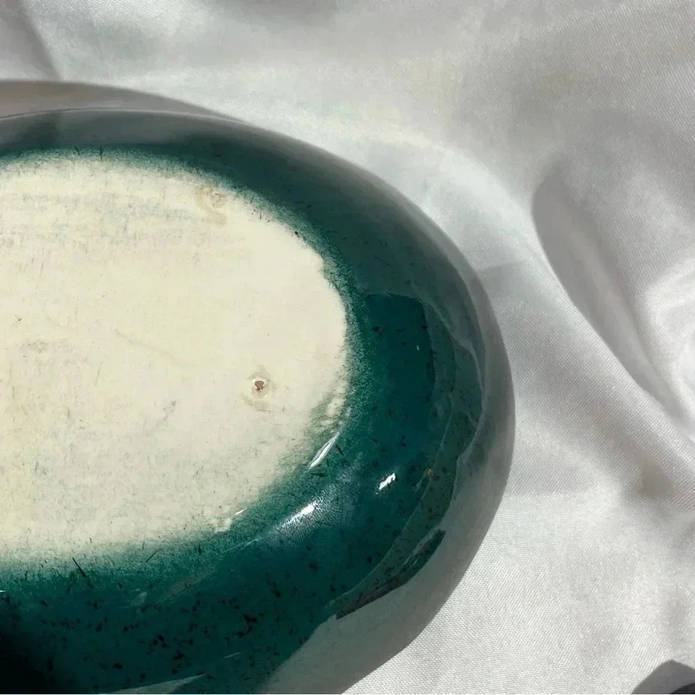 Sascha Brastoff Leaves Pottery Sectioned Forest Green 10” Bowl - Picture 5 of 5